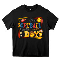 Black its a softball kinda day Heavy Core Tee - AdoDesignShop