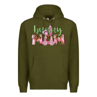 Army Green Happy Easter Bunny Mom Premium Hoodie - CowGirlArtShop