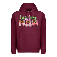 Burgundy Happy Easter Bunny Mom Premium Hoodie - CowGirlArtShop