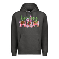 Charcoal Heather Happy Easter Bunny Mom Premium Hoodie - CowGirlArtShop