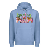 Colony Blue Happy Easter Bunny Mom Premium Hoodie - CowGirlArtShop