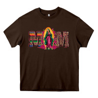 Chocolate Brown mom our lady of guadalupe Heavy Core Tee - Artiststas