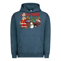 Pigment Midnight Navy Jolly Vibes Urban Hoodie - CowhideDigitalArt