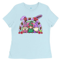 Baby Blue easter gnomes rainbow Ladies Tee - Artiststas