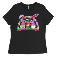 Black easter gnomes rainbow Ladies Tee - Artiststas
