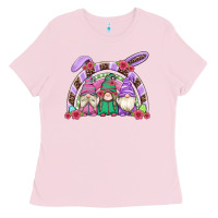 Bubblegum Pink easter gnomes rainbow Ladies Tee - Artiststas