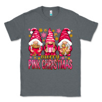Charcoal Heather Merry pink Christmas gnomes Classic Tee - NancyCooperArtShop