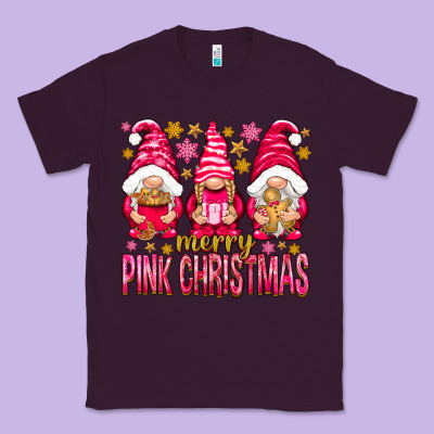Merry Pink Christmas Gnomes Classic Tee Designed By Nancycooperartshop
