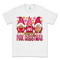 White Merry pink Christmas gnomes Classic Tee - NancyCooperArtShop