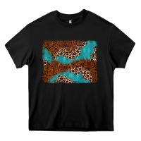 Black turquoise glitter leopard background Heavy Core Tee - AdoDesignShop