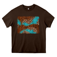 Chocolate Brown turquoise glitter leopard background Heavy Core Tee - AdoDesignShop