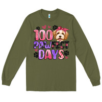 Army Green 100 pawfect days Long Sleeve Tee - Artiststas