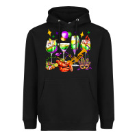 Black mardi gras wine glasses olivia Heavyweight Hoodie - OliviaCreatesArt