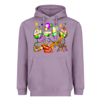 Lavender mardi gras wine glasses olivia Heavyweight Hoodie - OliviaCreatesArt