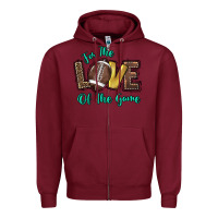 Burgundy for the love of the game Zipper Hoodie - HowdyJamesFarm