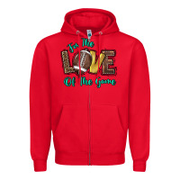 Red for the love of the game Zipper Hoodie - HowdyJamesFarm