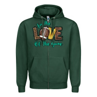 Sports Green for the love of the game Zipper Hoodie - HowdyJamesFarm