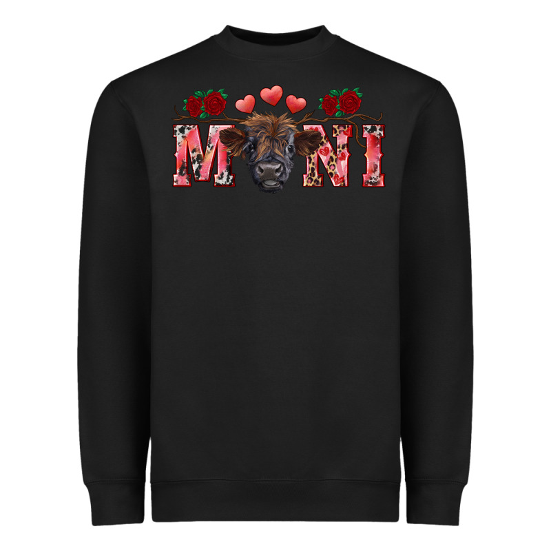 Valentine's Day Mini Black Highland Calf Heavyweight Sweatshirt by RanaPortraitStore | Teevron