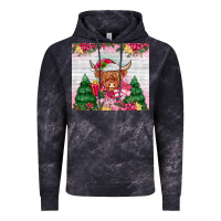 Cloud Black pink christmas cow Vintage Hoodie - MaliasSmallBusiness