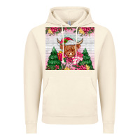 Vintage Artic pink christmas cow Vintage Hoodie - MaliasSmallBusiness