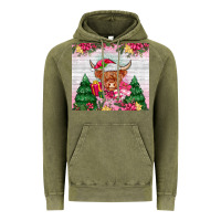 Pink Christmas Cow Vintage Hoodie | Teevron
