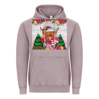 Vintage Zinc pink christmas cow Vintage Hoodie - MaliasSmallBusiness