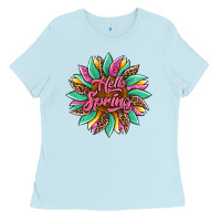 Baby Blue hello spring sunflower Ladies Tee - Artiststas