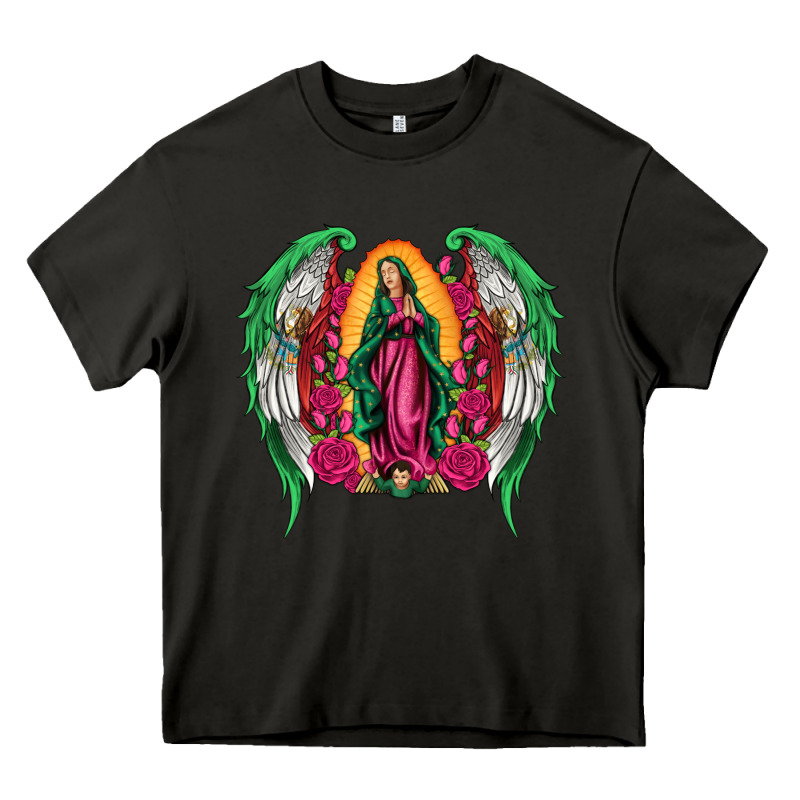 Mexican Flag Wings Our Lady Of Guadalupe Heavy Core Tee by Artiststas | Teevron