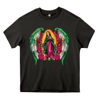 Asphalt mexican flag wings our lady of guadalupe Heavy Core Tee - Artiststas
