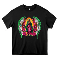 Black mexican flag wings our lady of guadalupe Heavy Core Tee - Artiststas
