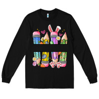 Black easter teacher pencils Long Sleeve Tee - Artiststas