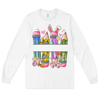 White easter teacher pencils Long Sleeve Tee - Artiststas