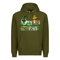 Army Green St. Patrick's cat who needs luck when you are this Premium Hoodie - CowGirlArtShop