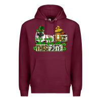 Burgundy St. Patrick's cat who needs luck when you are this Premium Hoodie - CowGirlArtShop