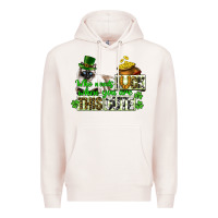 Pale Pink St. Patrick's cat who needs luck when you are this Premium Hoodie - CowGirlArtShop
