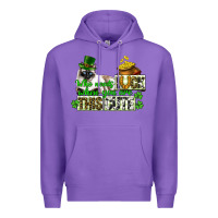 Purple St. Patrick's cat who needs luck when you are this Premium Hoodie - CowGirlArtShop