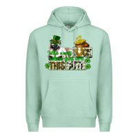Seafoam St. Patrick's cat who needs luck when you are this Premium Hoodie - CowGirlArtShop