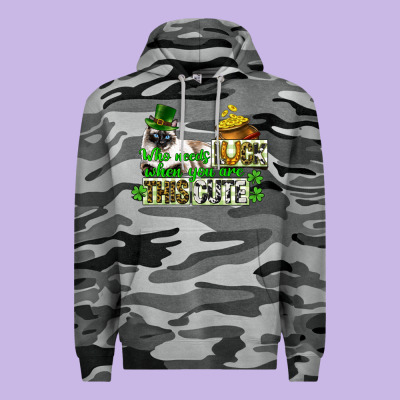 St. Patrick's Cat Who Needs Luck When You Are This Premium Hoodie Designed By Cowgirlartshop