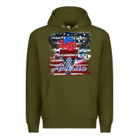 Army Green bull skull america Premium Hoodie - JahusDesignShop