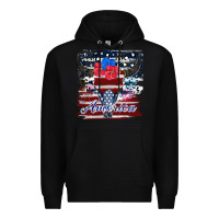 Black bull skull america Premium Hoodie - JahusDesignShop