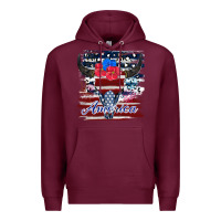 Burgundy bull skull america Premium Hoodie - JahusDesignShop