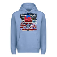 Colony Blue bull skull america Premium Hoodie - JahusDesignShop