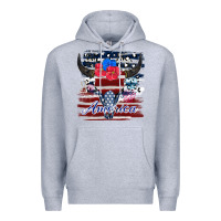 Heather Grey bull skull america Premium Hoodie - JahusDesignShop