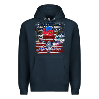 Navy bull skull america Premium Hoodie - JahusDesignShop