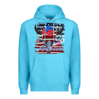 Ocean Blue bull skull america Premium Hoodie - JahusDesignShop