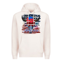 Pale Pink bull skull america Premium Hoodie - JahusDesignShop
