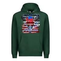 Sports Green bull skull america Premium Hoodie - JahusDesignShop
