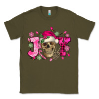 Army Green Pink Christmas Joy skeleton Classic Tee - NancyCooperArtShop