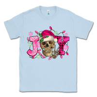 Dusty Blue Pink Christmas Joy skeleton Classic Tee - NancyCooperArtShop