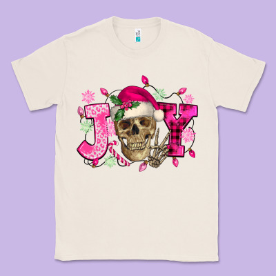 Pink Christmas Joy Skeleton Classic Tee Designed By Nancycooperartshop